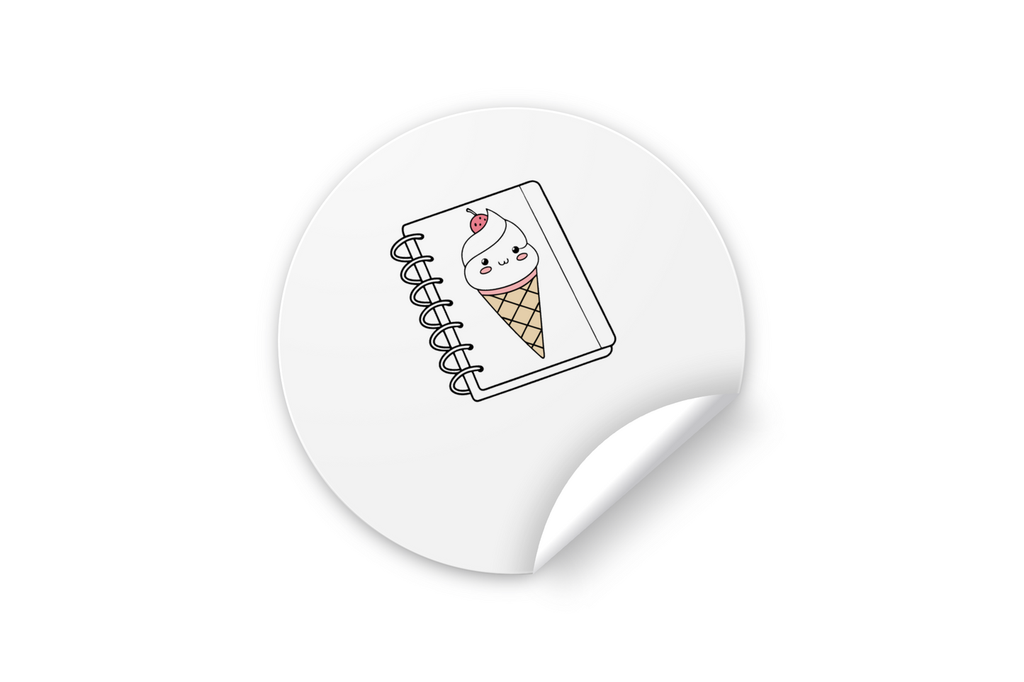Sticker style kawaii avec icône numérique joyeuse sur fond pastel