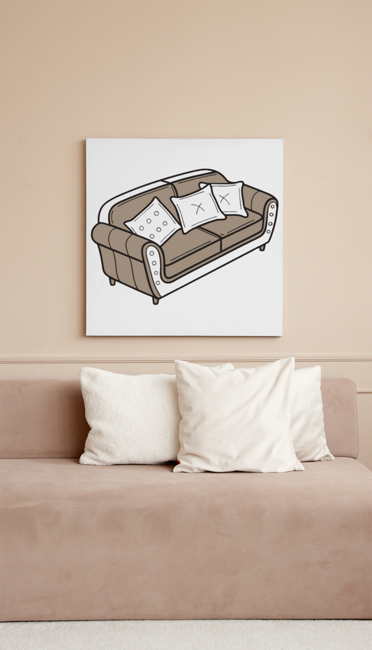 Cadre design avec icône numérique vectorielle créant une ambiance confortable et cosy