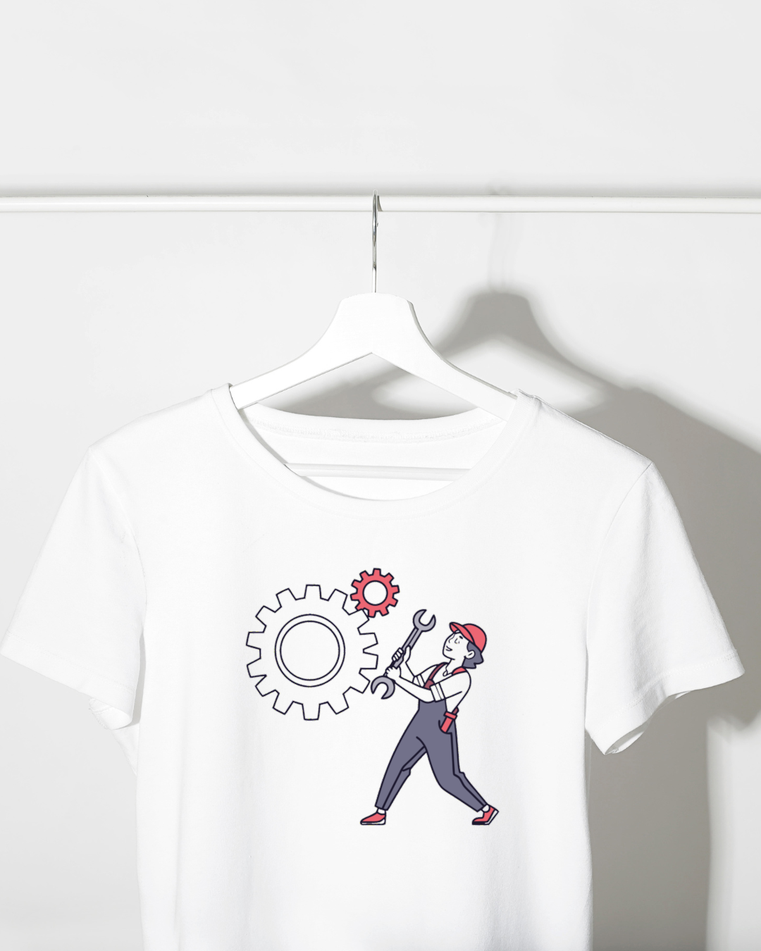Ingénieur avec Roue Dentée | SVG Moderne | Thème Industriel