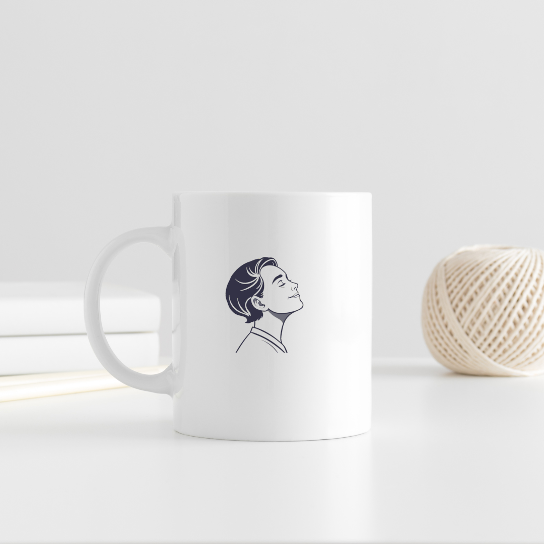 Mug avec design épuré évoquant sérénité et minimalisme