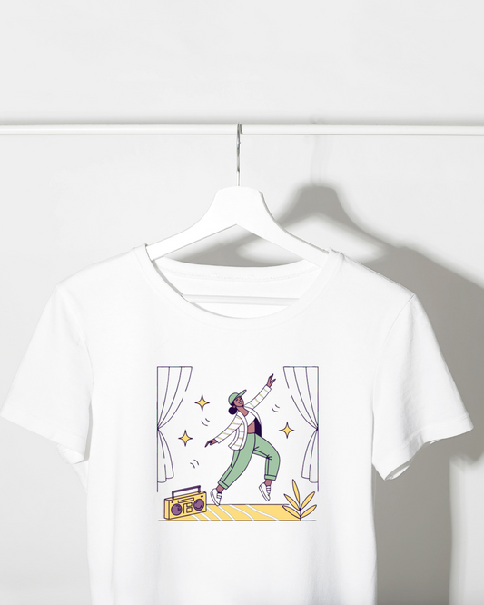 Danseur Dynamique avec Boombox | Illustration Stylisée | Scène Urbaine