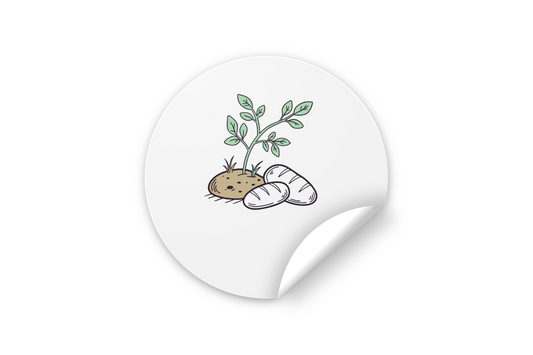 Sticker décoratif avec une icône moderne de jeune pousse symbolisant la nature apaisante