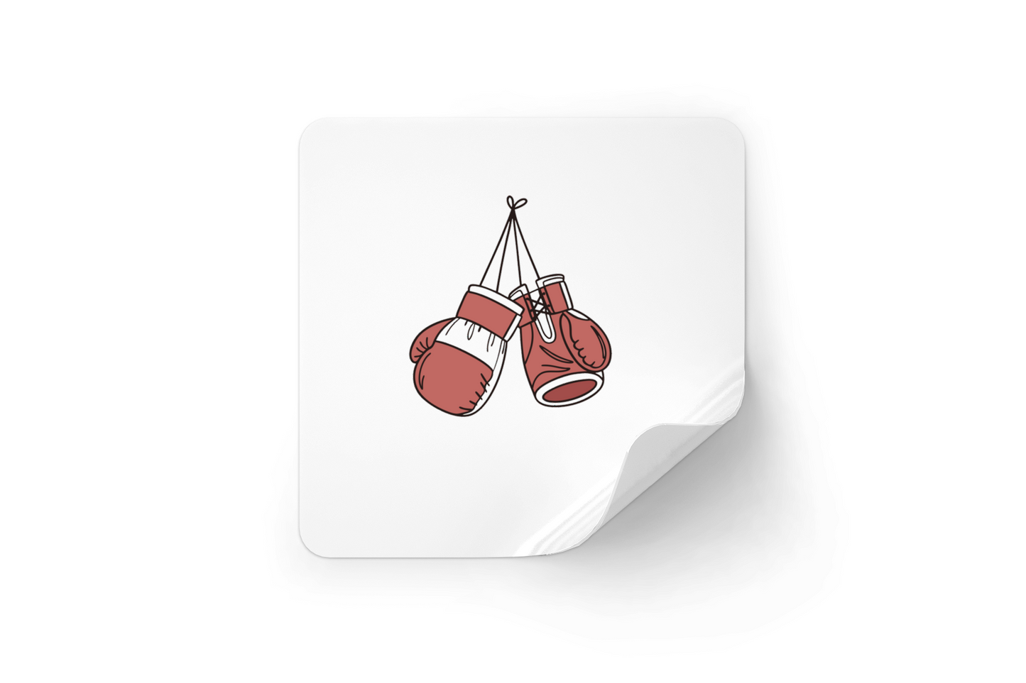 Sticker décoratif gants de boxe doodle sur fond blanc sportif et moderne