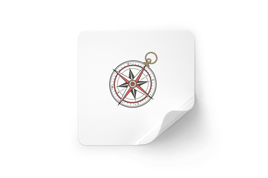 Sticker décoratif avec boussole nautique pour les amateurs d'aventure et d'exploration