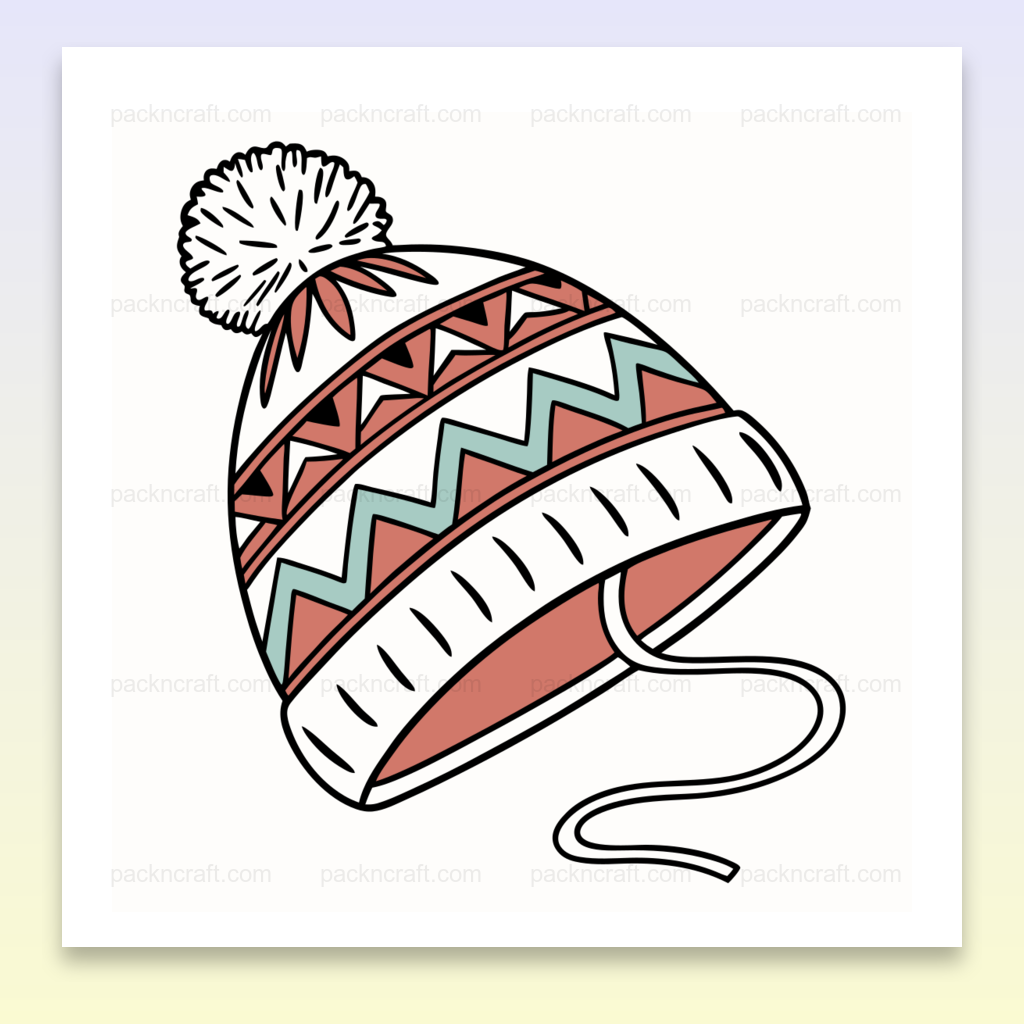Illustration vectorielle de bonnet décontracté, couleurs pastelles pour projets créatifs d'hiver et déco cosy.