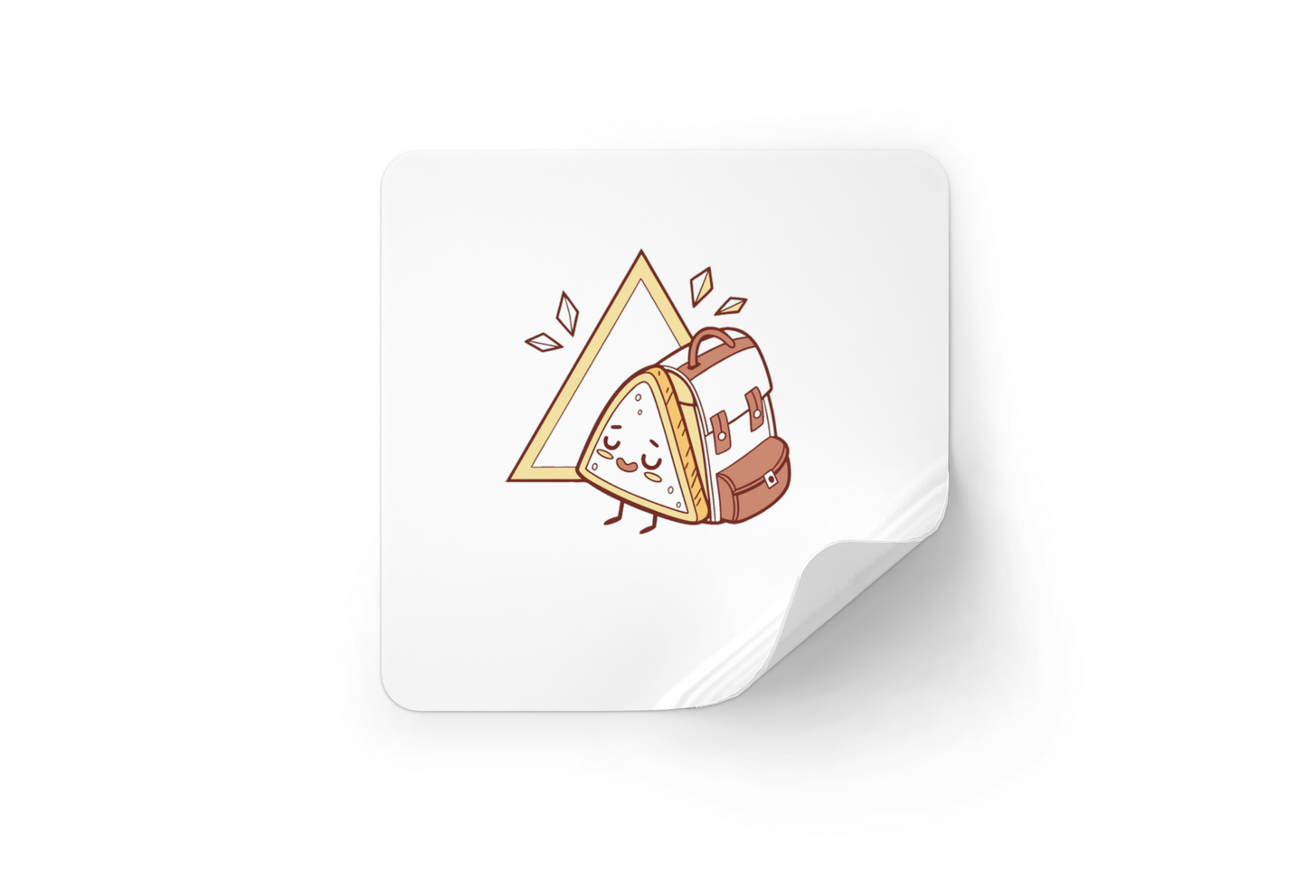 Sticker avec un sandwich joyeux en randonnée au style doodle scolaire