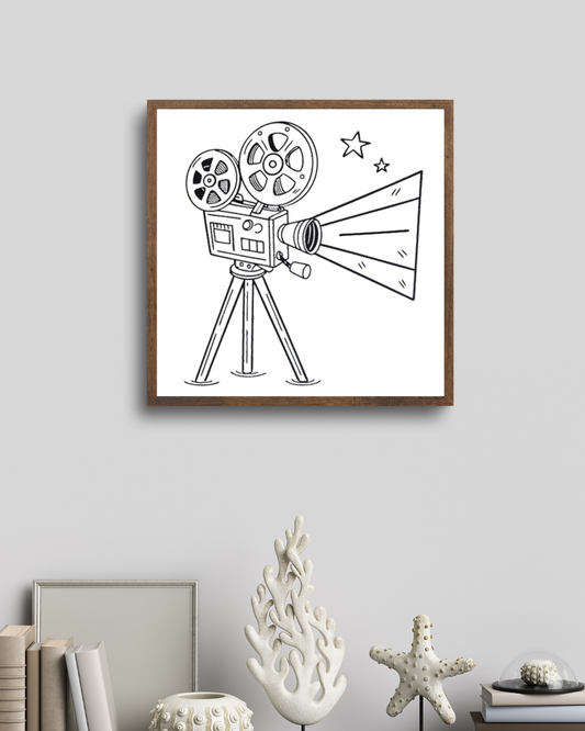 Affiche de cinéma rétro encadrée, idéale pour une décoration intérieure élégante