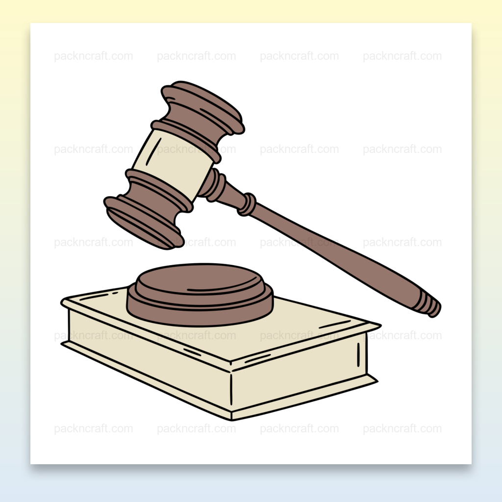 Marteau du Juge Décision | SVG Élégant | Thème Judiciaire