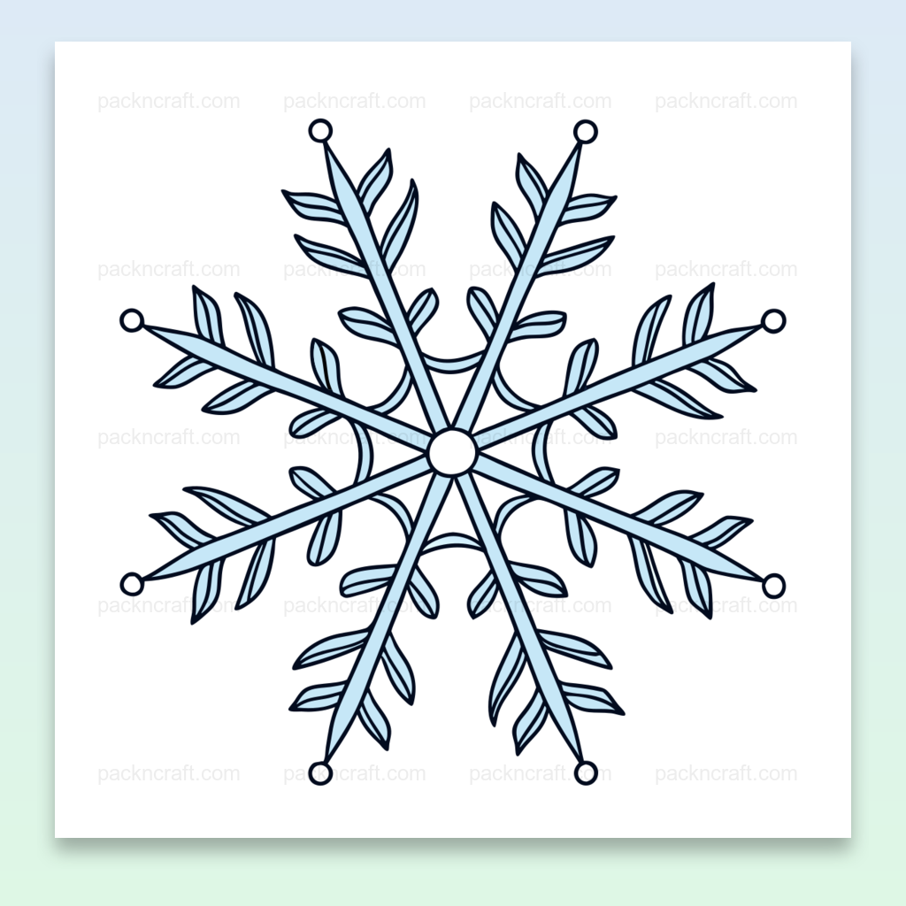 Flocon de neige stylisé en SVG pour décorations hivernales et projets créatifs