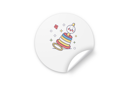 Sticker mignon de jouet à anneaux pour projets créatifs