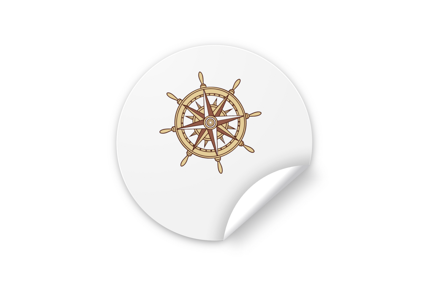 Sticker avec icône vintage de barreau de navire dans un style vectoriel maritime
