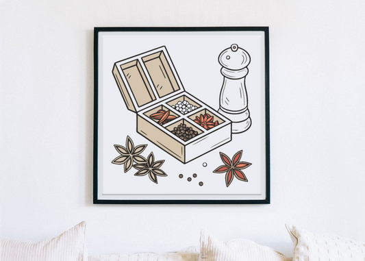 Cadre moderne avec design vectoriel illustrant une cuisine créative élégante