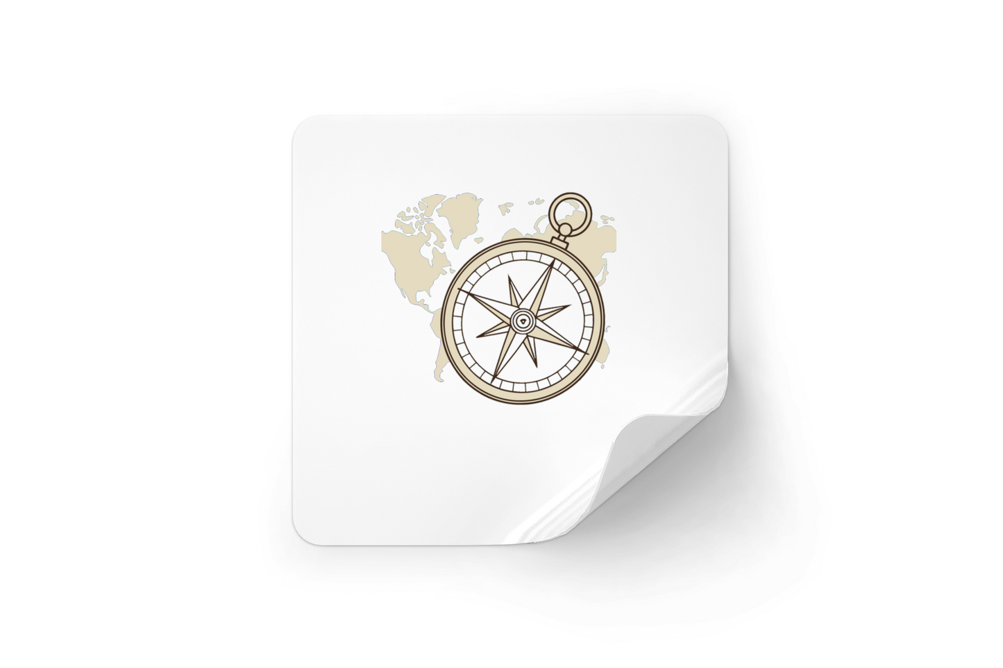 Sticker style aventure avec une boussole vintage dans un design iconique et captivant