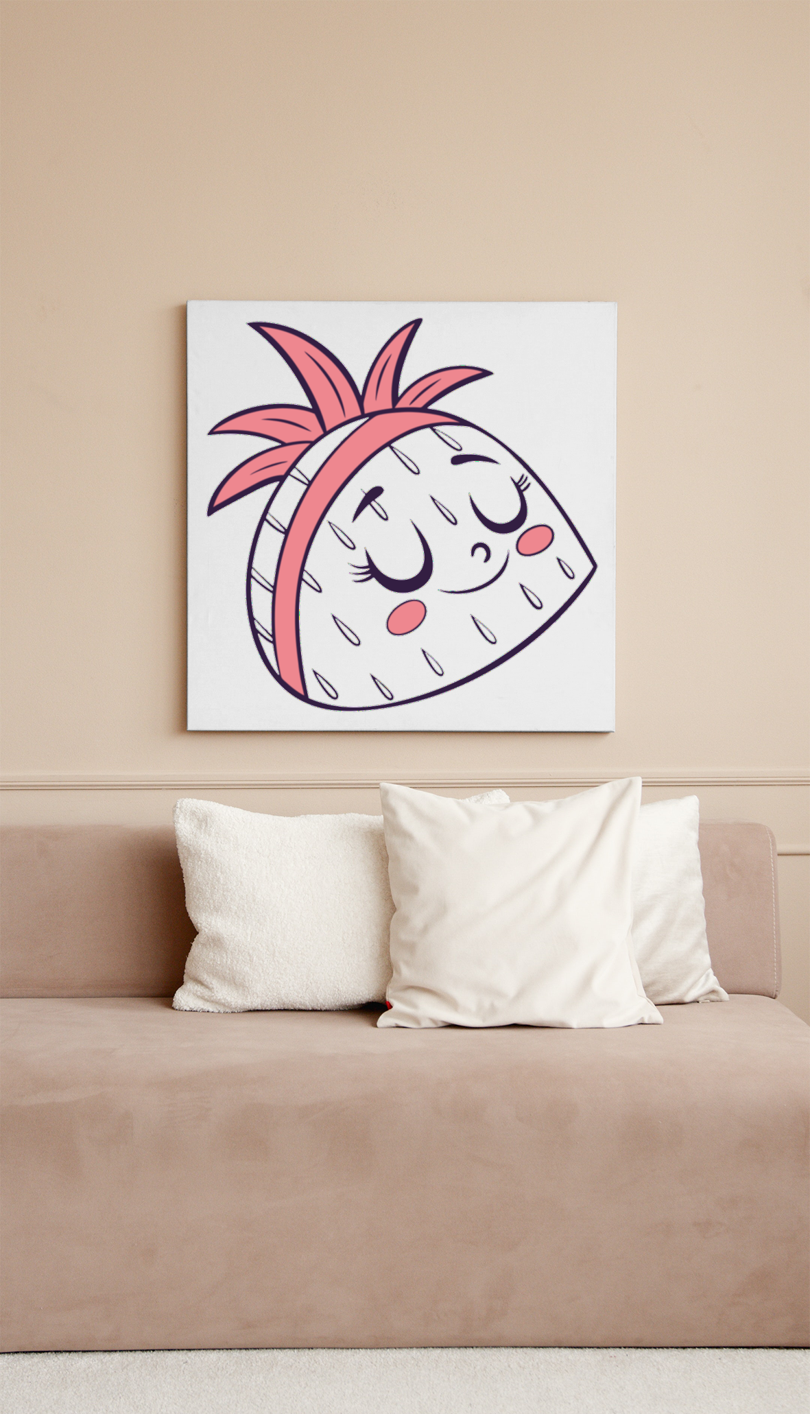 Cadre décoratif avec ananas pastel, style exotique et touche vectorielle tendance