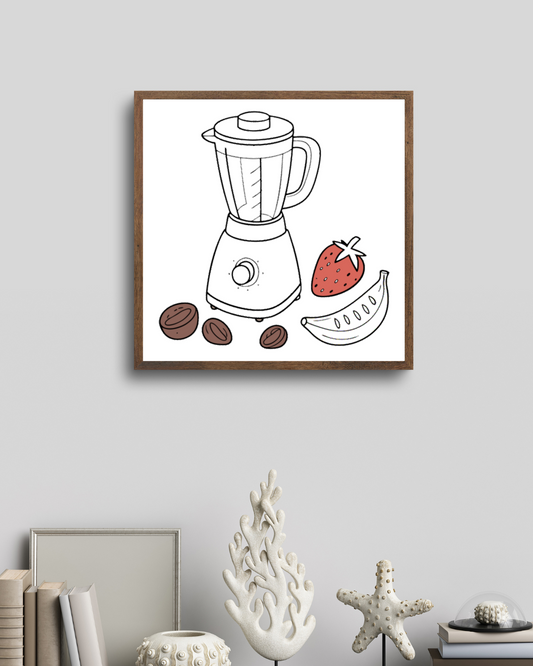 Cadre avec icône colorée de blender dans un style épuré et moderne