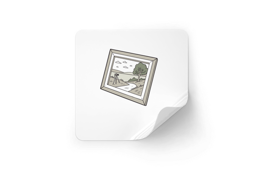 Sticker au design épuré avec motif champêtre dans une ambiance naturelle