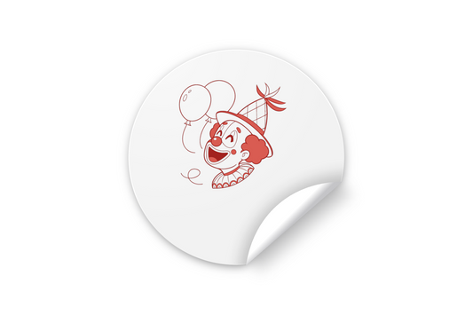sticker clown festif anniversaire