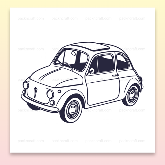 Voiture Vintage Rétro | Ligne Fluide SVG | Thème Rétro