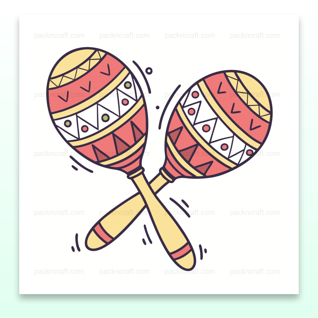 Illustration colorée de maracas enjouées pour projets musicaux et décoratifs.