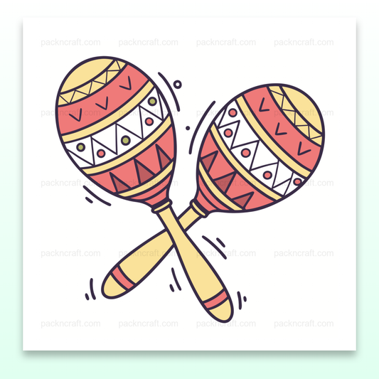 Illustration colorée de maracas enjouées pour projets musicaux et décoratifs.
