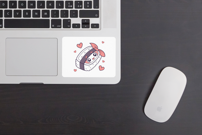 Sticker mignon représentant un sushi amoureux au style gourmand et adorable
