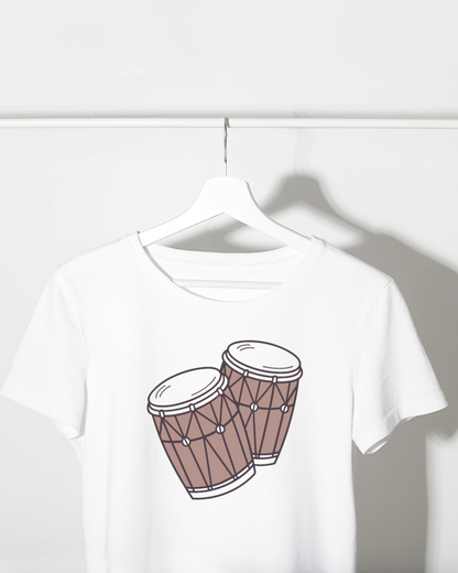 T-shirt avec motif doodle de tambours rythmiques accessoire musical unique