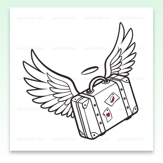Illustration vectorielle d'une valise avec des ailes, idéale pour projets créatifs