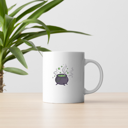 Mug en céramique avec motif chaudron halloween au design numérique stylisé