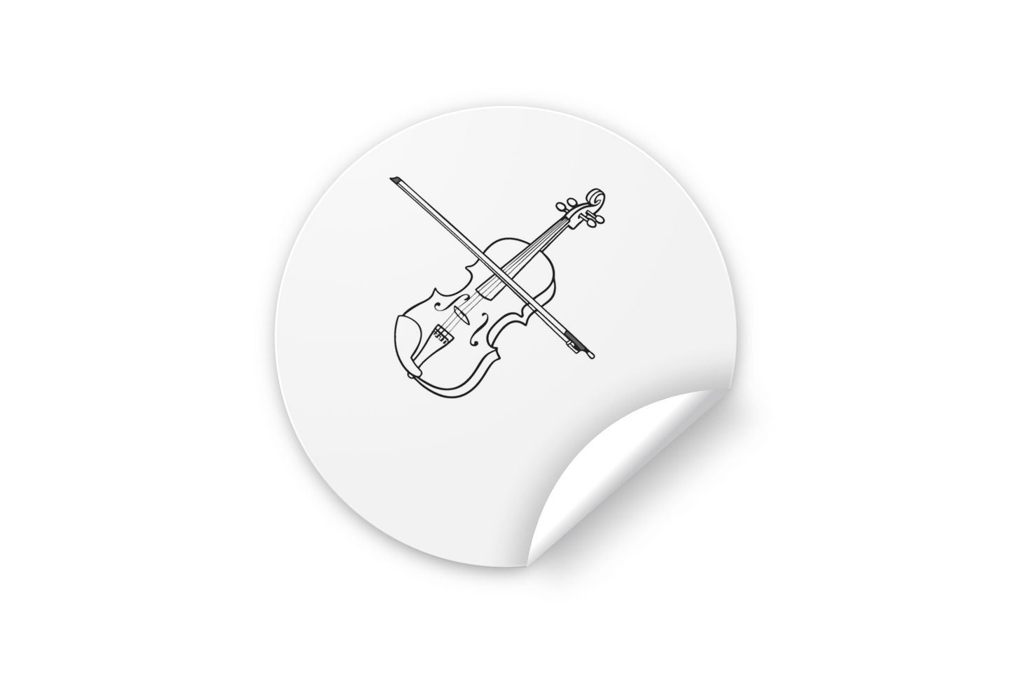 Sticker artistique avec un violon en design minimaliste pour ambiance musicale