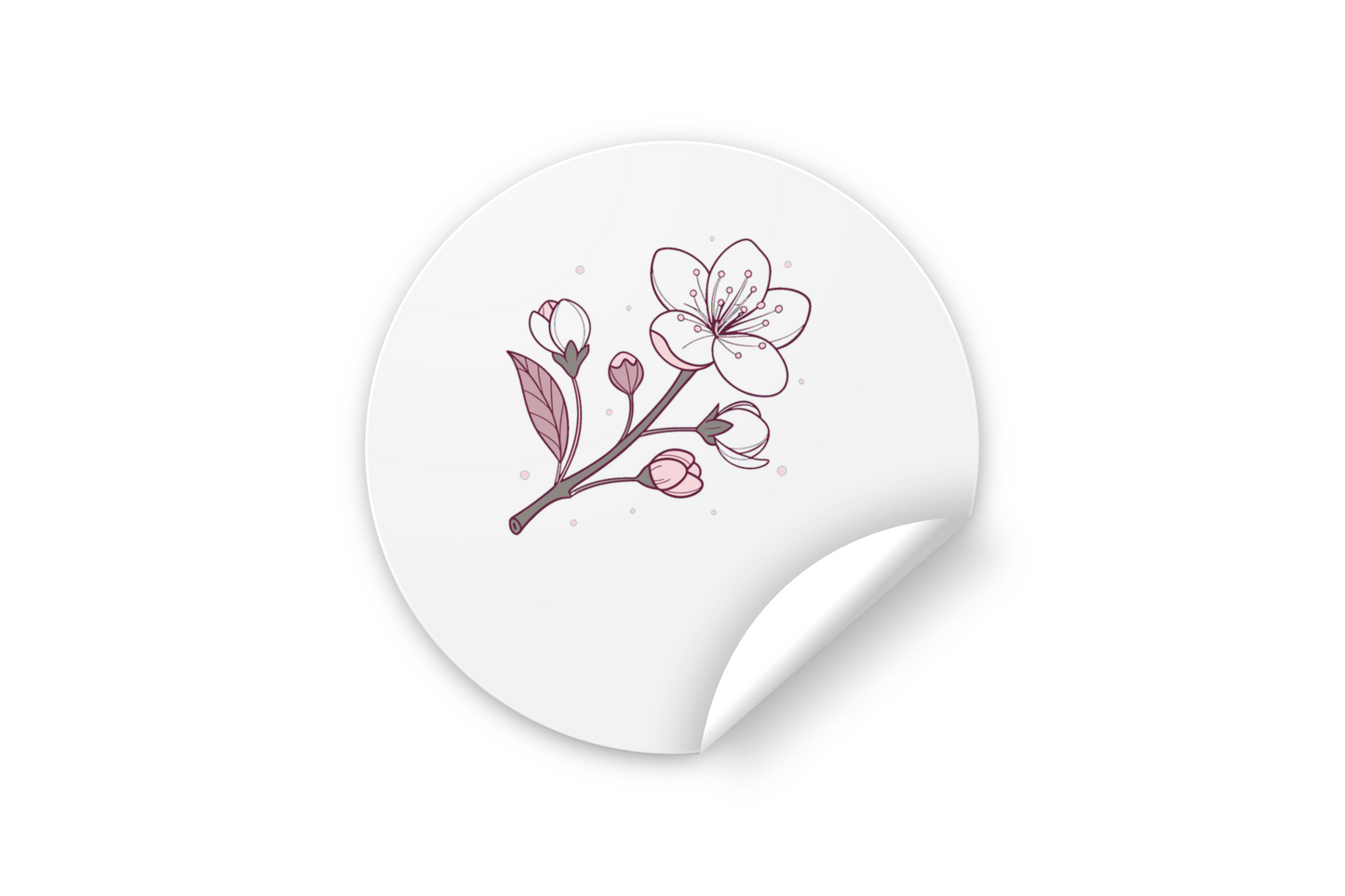 Sticker élégant avec fleur de cerisier, idéal pour décoration printanière