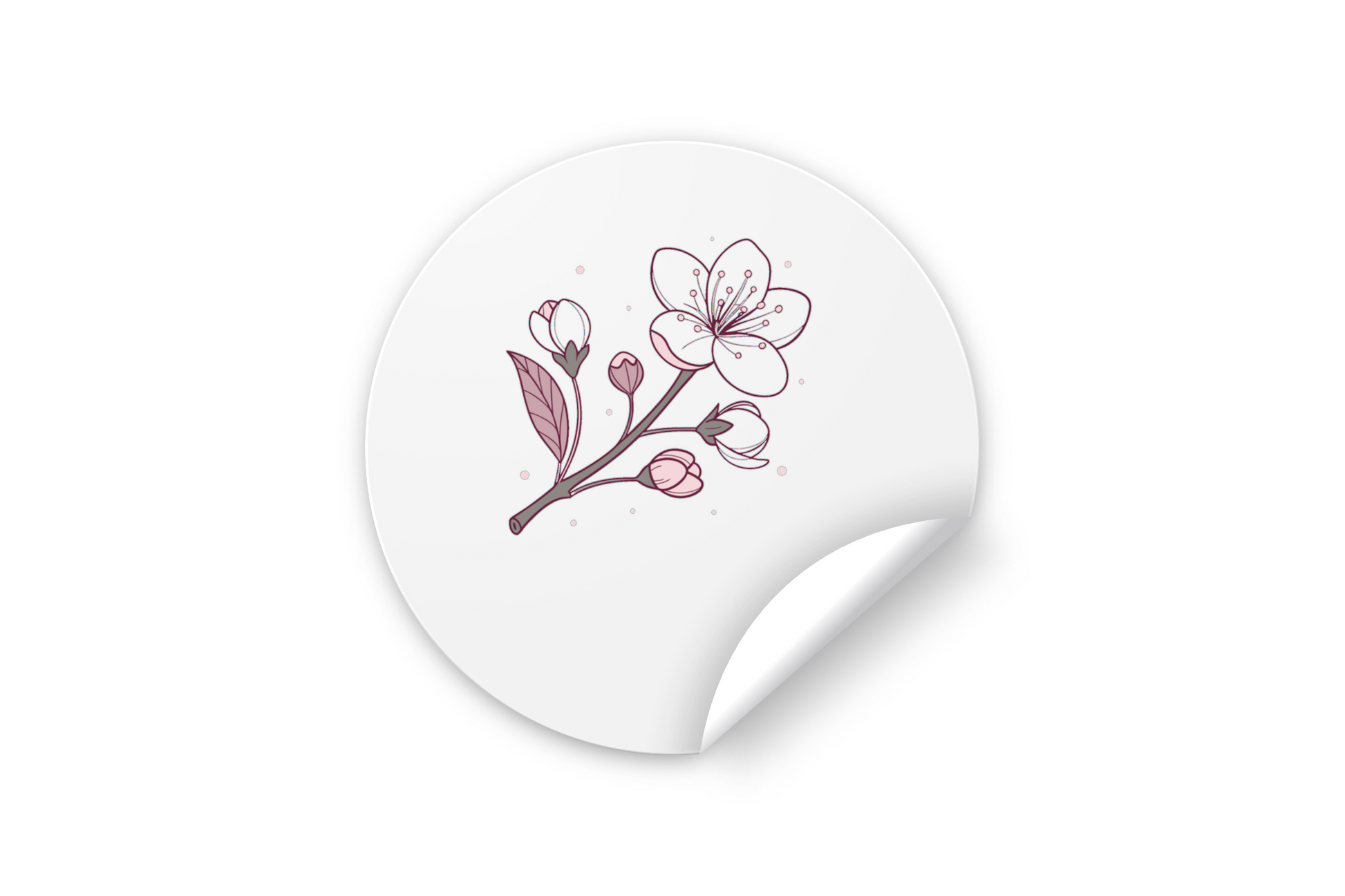 Sticker élégant avec fleur de cerisier, idéal pour décoration printanière