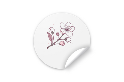 Sticker élégant avec fleur de cerisier, idéal pour décoration printanière