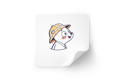 Sticker avec panda explorateur minimaliste en pleine aventure animalière aventureuse
