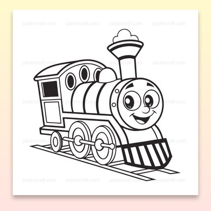 Illustration minimaliste de locomotive joyeuse pour projets créatifs