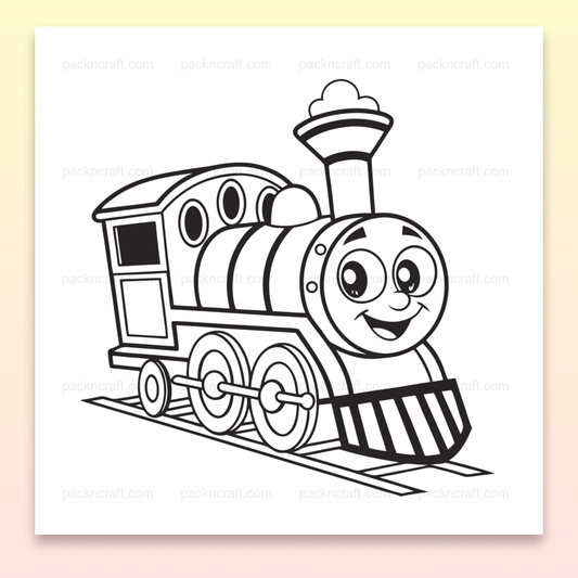 Illustration minimaliste de locomotive joyeuse pour projets créatifs