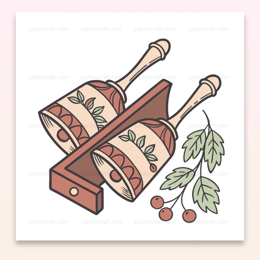 Illustration de clochettes paisibles vintage en fichier numérique SVG