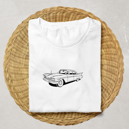Chrysler Imperial 1959 en chargement | Art noir et blanc | Classique vintage