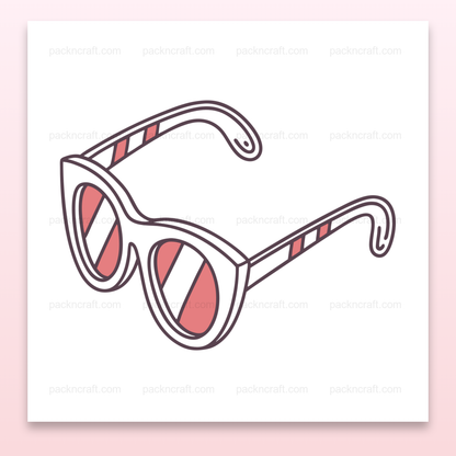Illustration rétro de lunettes de soleil, fichier numérique pour déco estivale.