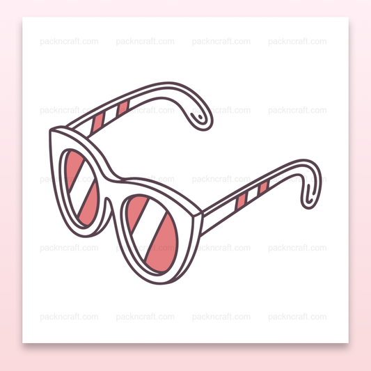 Illustration rétro de lunettes de soleil, fichier numérique pour déco estivale.