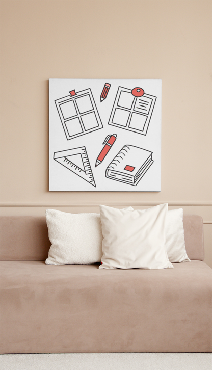 Cadre au style doodle, parfait pour une école créative et inspirante