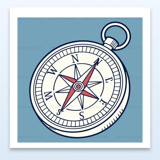 Illustration vectorielle d'une boussole nautique vintage, idéale pour projets créatifs et décorations marines.