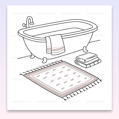 Illustration minimaliste de bain relaxant, usage décoratif et éducatif