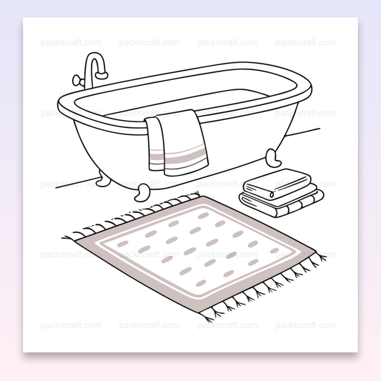 Illustration minimaliste de bain relaxant, usage décoratif et éducatif