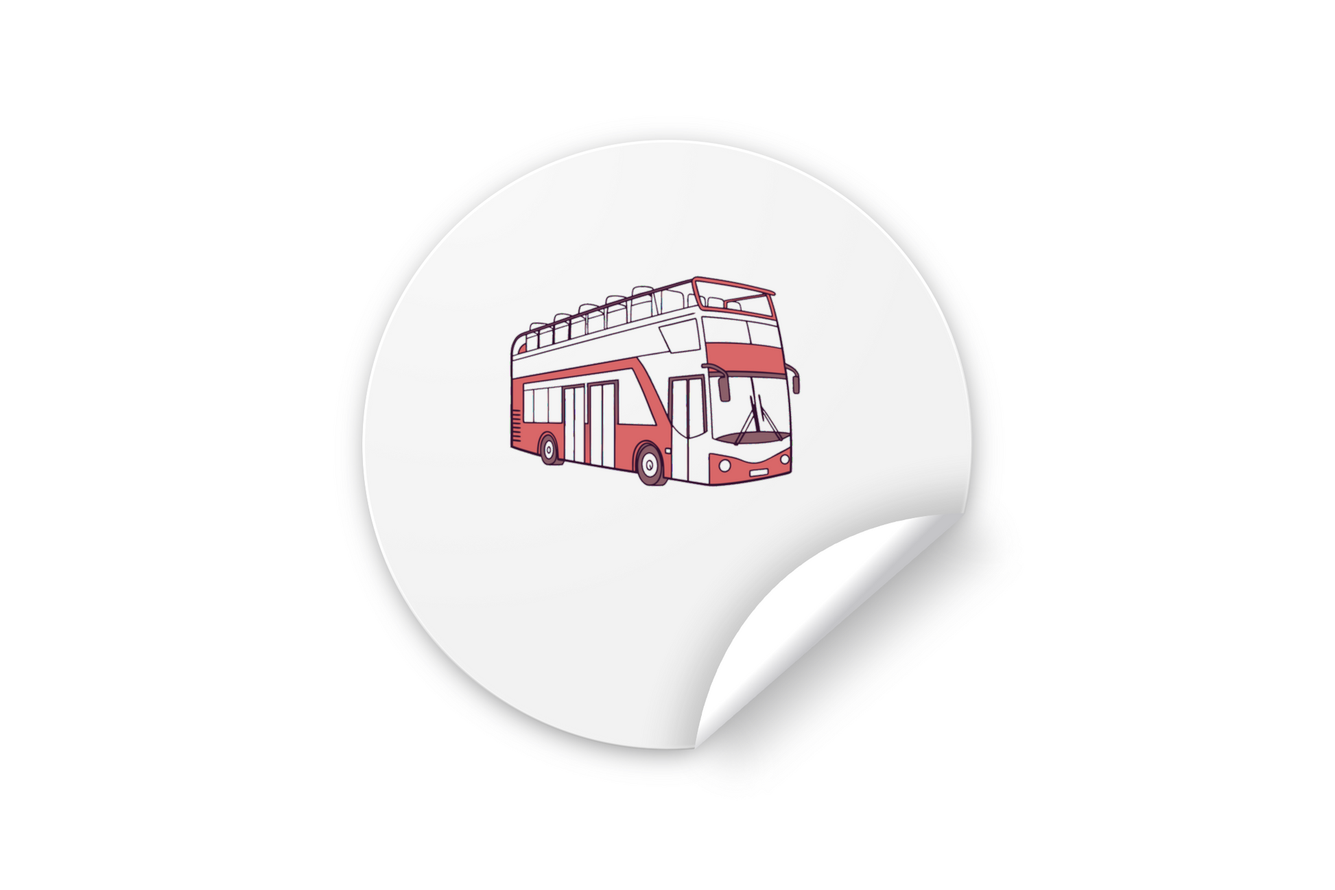 Sticker avec icône de bus rétro sur le thème du voyage urbain
