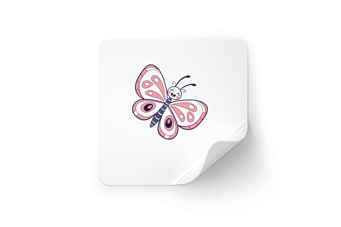 Un sticker décoratif avec un papillon pastel élégant en vol