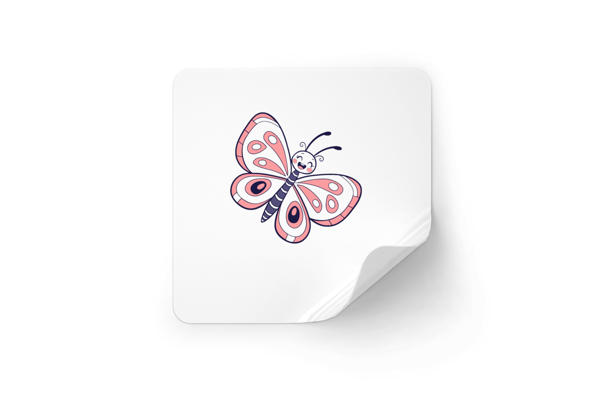 Un sticker décoratif avec un papillon pastel élégant en vol