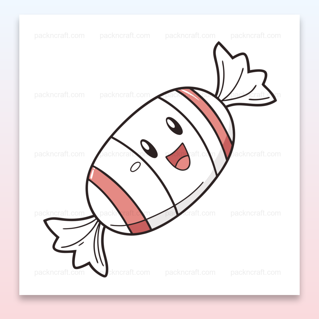 Illustration bonbon joyeux kawaii pour projets DIY gourmands