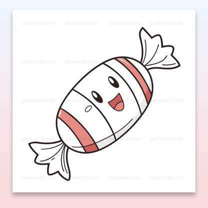 Illustration bonbon joyeux kawaii pour projets DIY gourmands