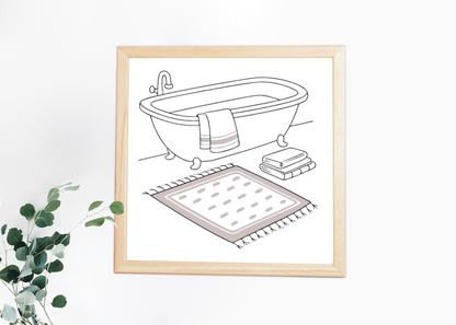 Cadre décoratif minimaliste montrant un motif numérique pour un moment de détente