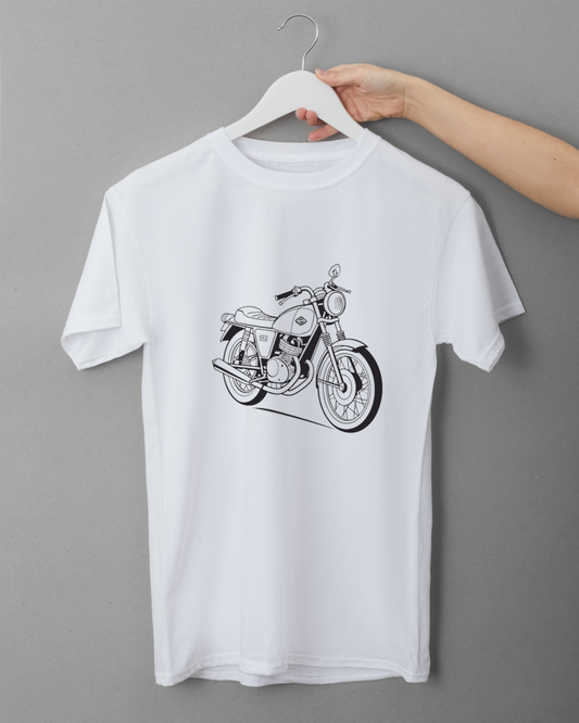 Motif de moto classique adapté pour vêtements et t-shirts tendance.